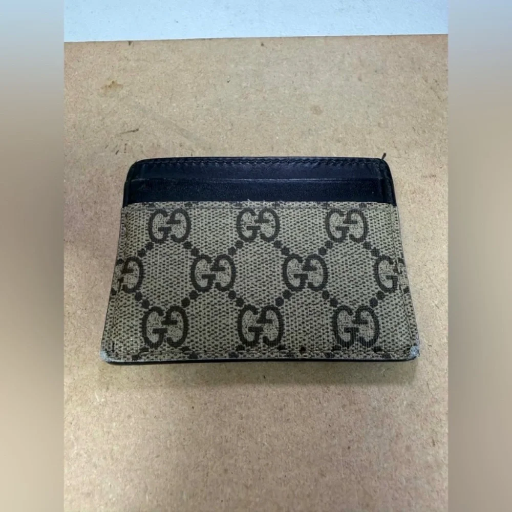 GUCCI GG Supreme Card Case Tiger Card Holder Unisex Used
